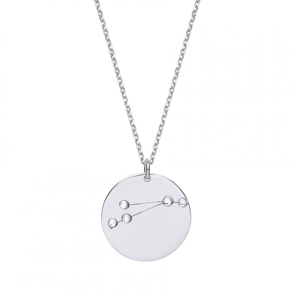925 Sterling Silver CZ Pave Set Constellation Pendant Necklace