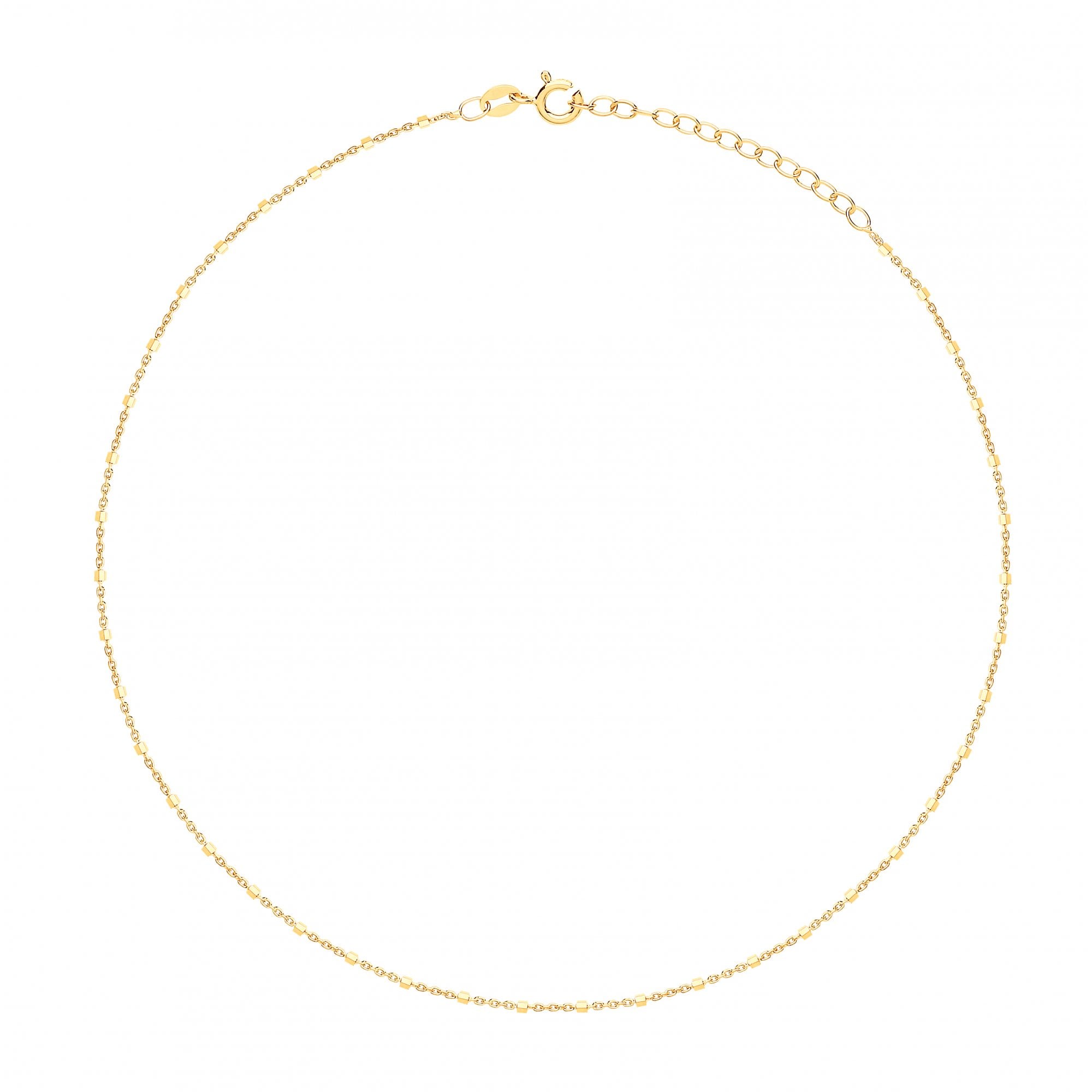 925 Gold Plated 14"  Fancy 8 Side Dice Necklace