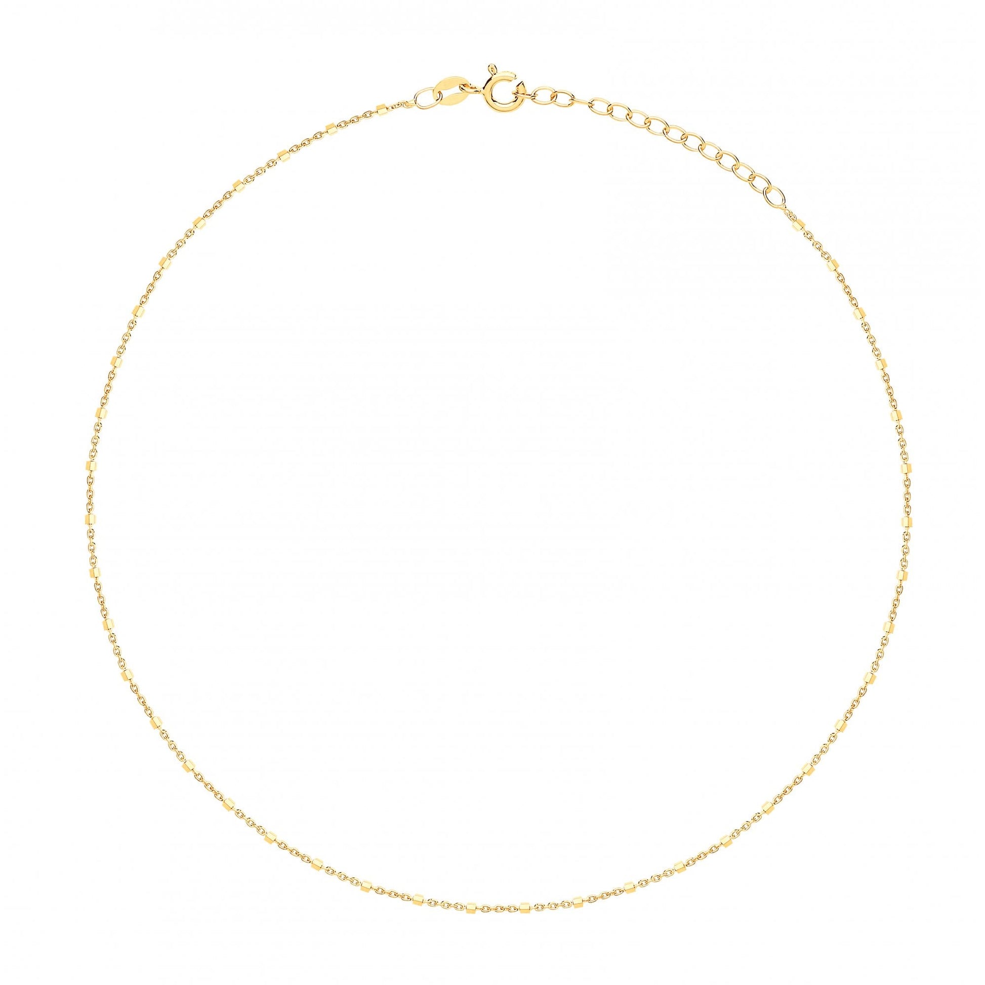 925 Gold Plated 14"  Fancy 8 Side Dice Necklace