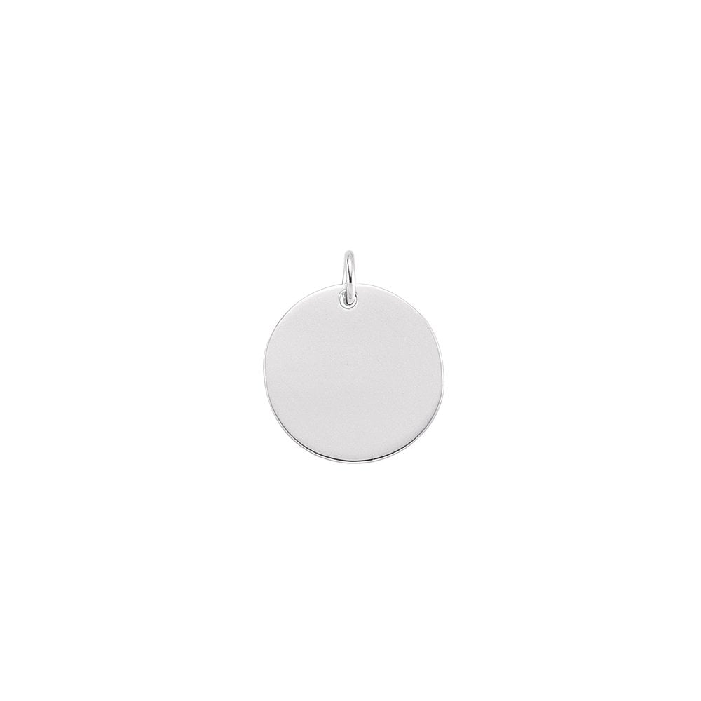 925 Sterling Silver 15mm Round Dog Tag Pendant
