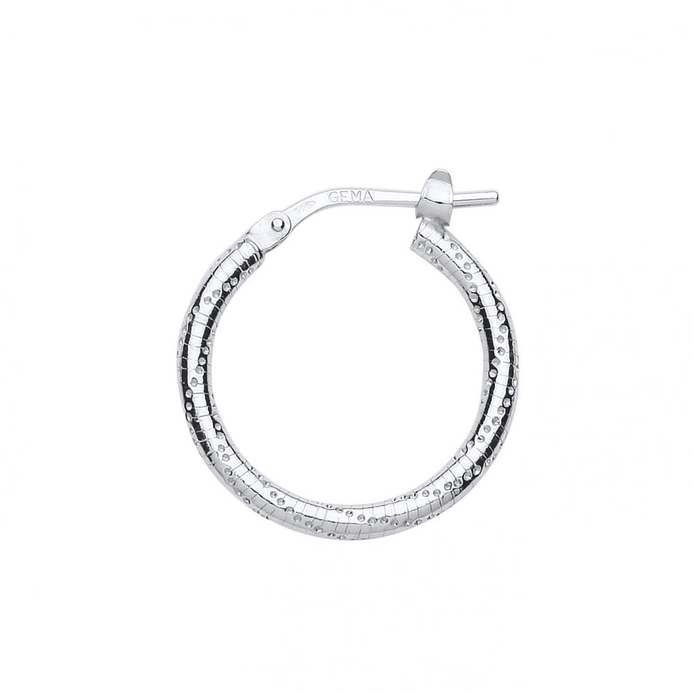 Silver Hoop earrings With Engraving Detail