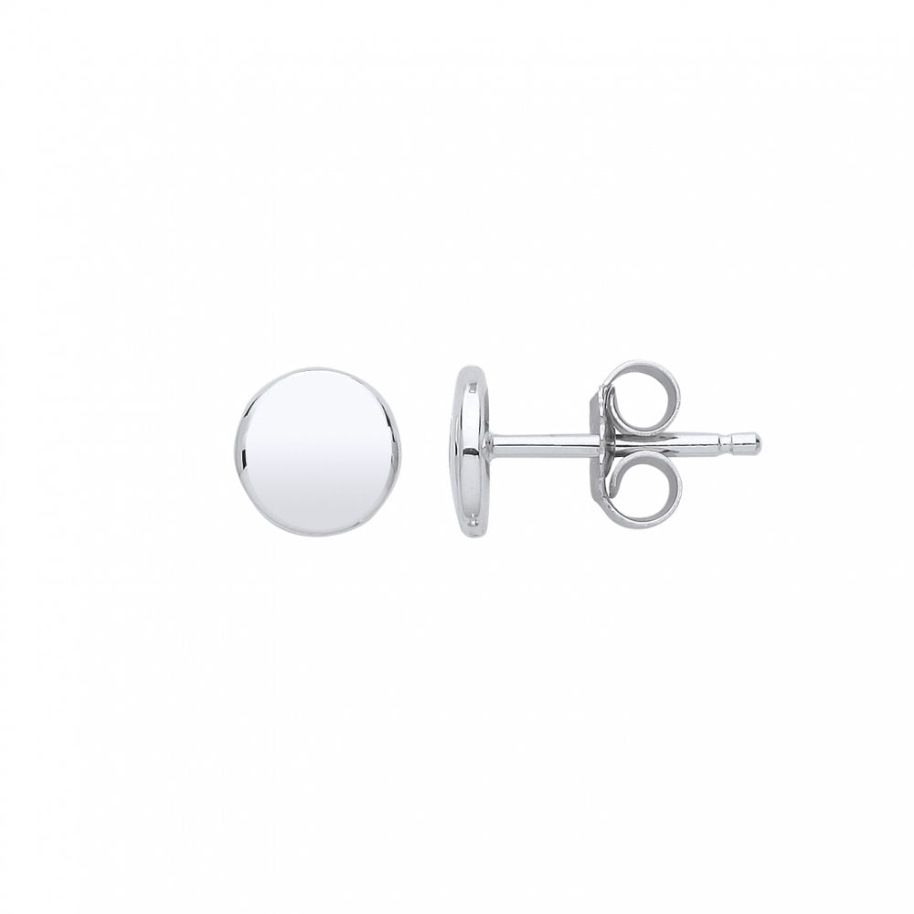 925 Sterling Silver Disc Stud Earrings
