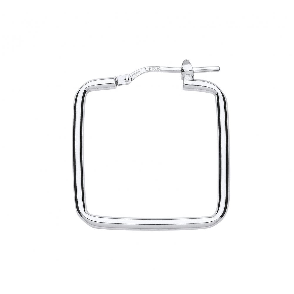 925 Sterling Silver Square Hoop Earrings