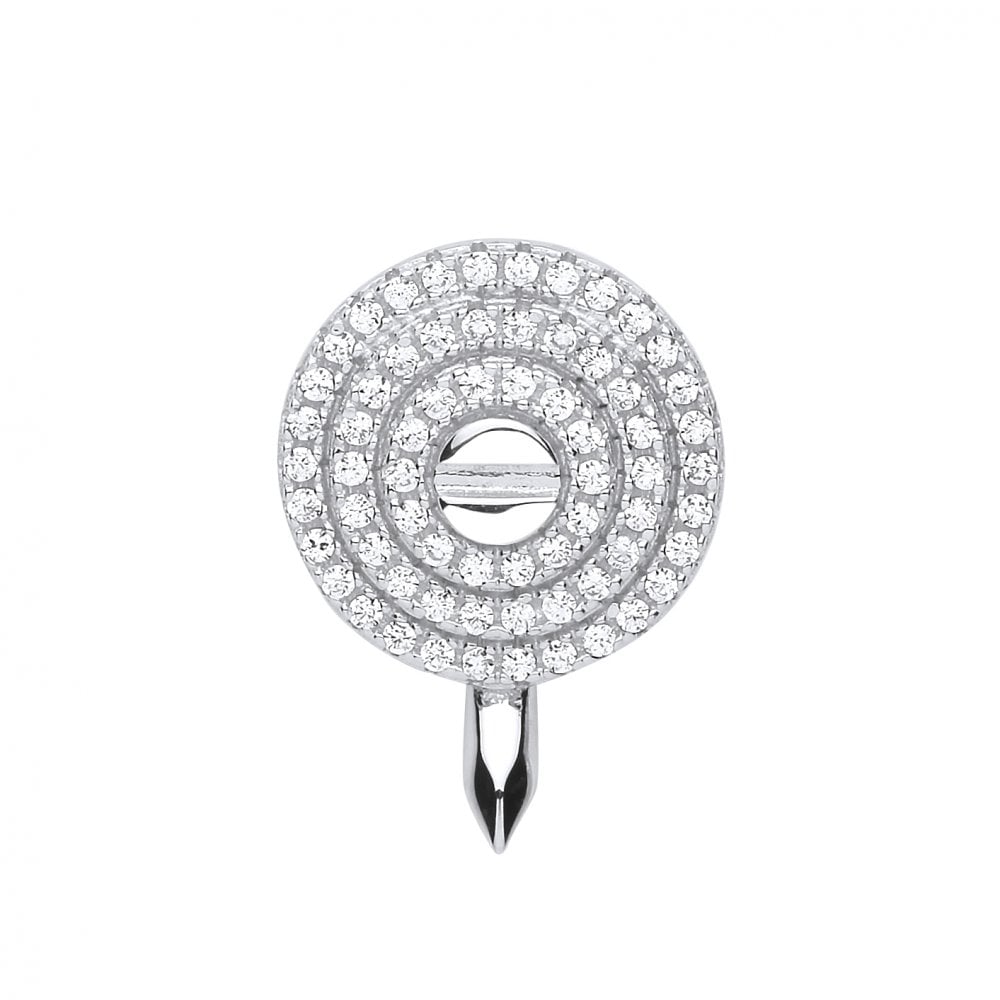 Silver CZ Micro Pave Set Screw Pendant
