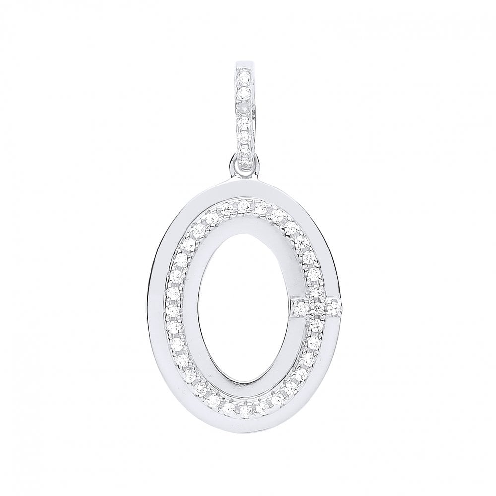 Rose Gold Plated CZ Oval Fancy Pendant