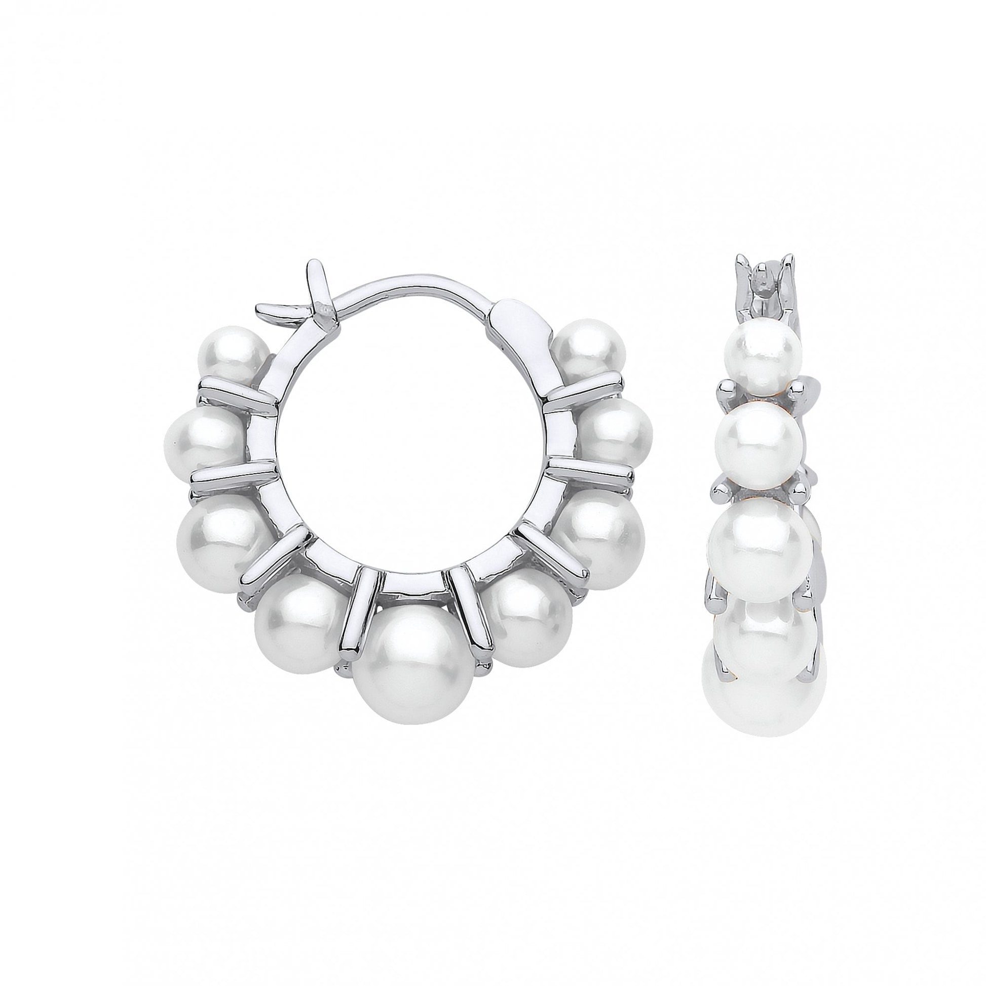 Gold Plated Swarovski Pearl Half Hoop Earrings