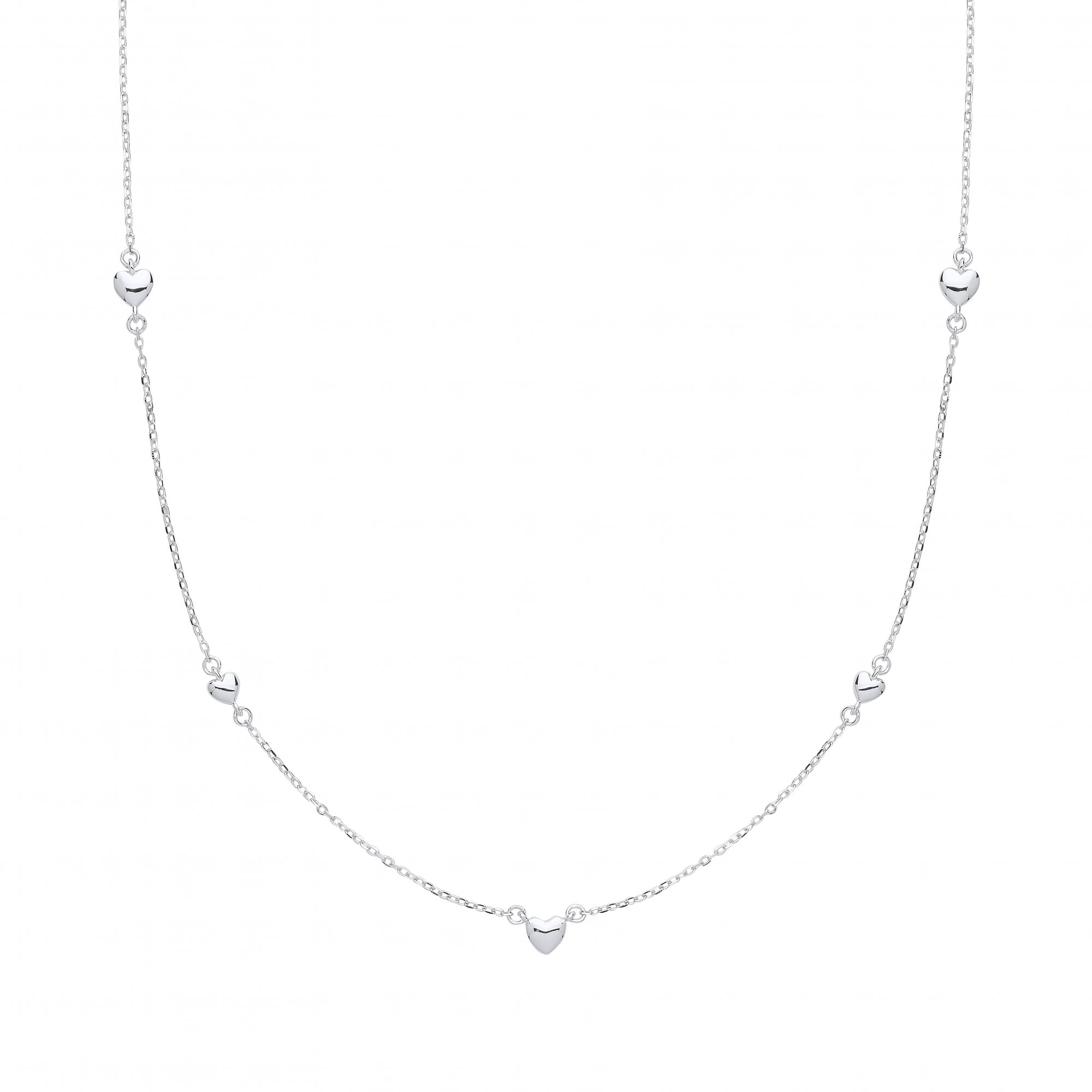 Silver Fancy Hearts Necklace