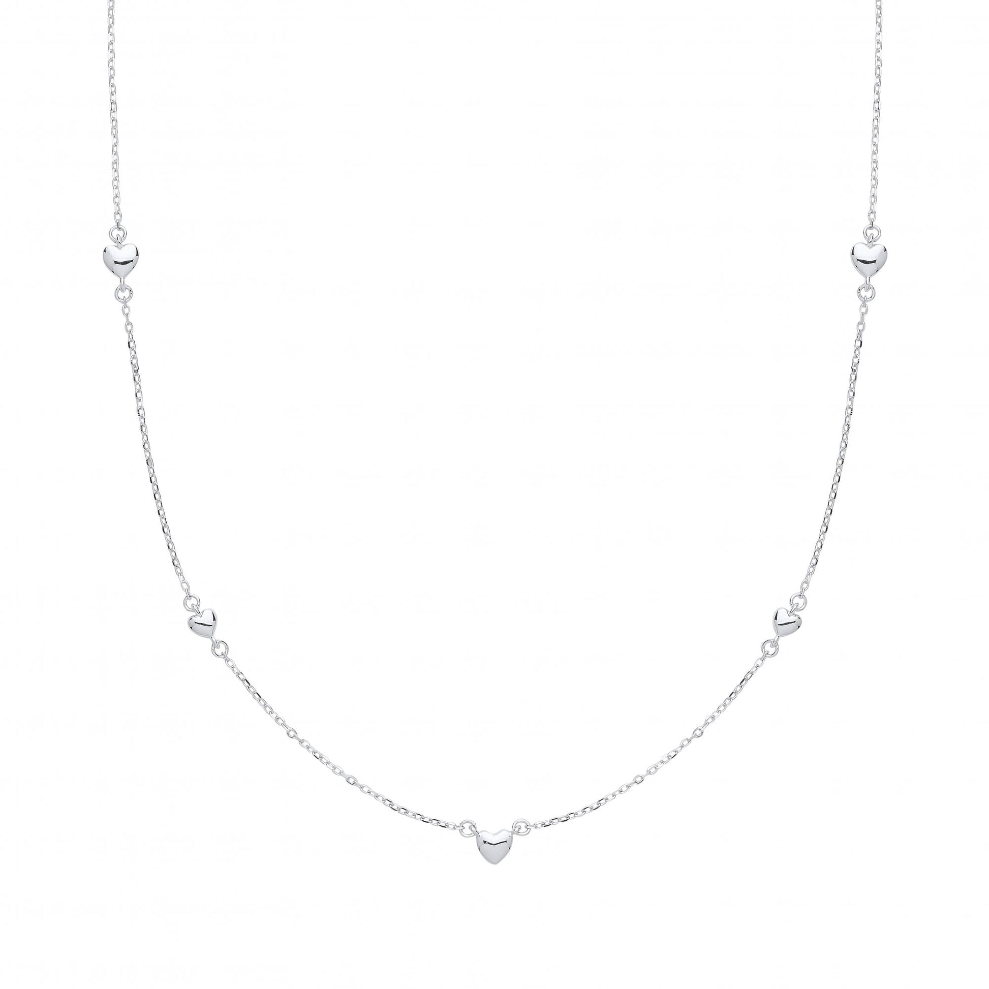 Silver Fancy Hearts Necklace