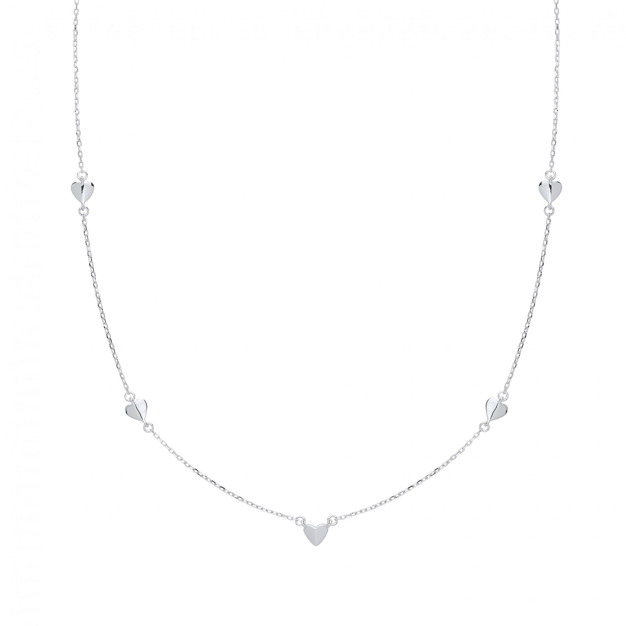 Silver Fancy Hearts Necklace