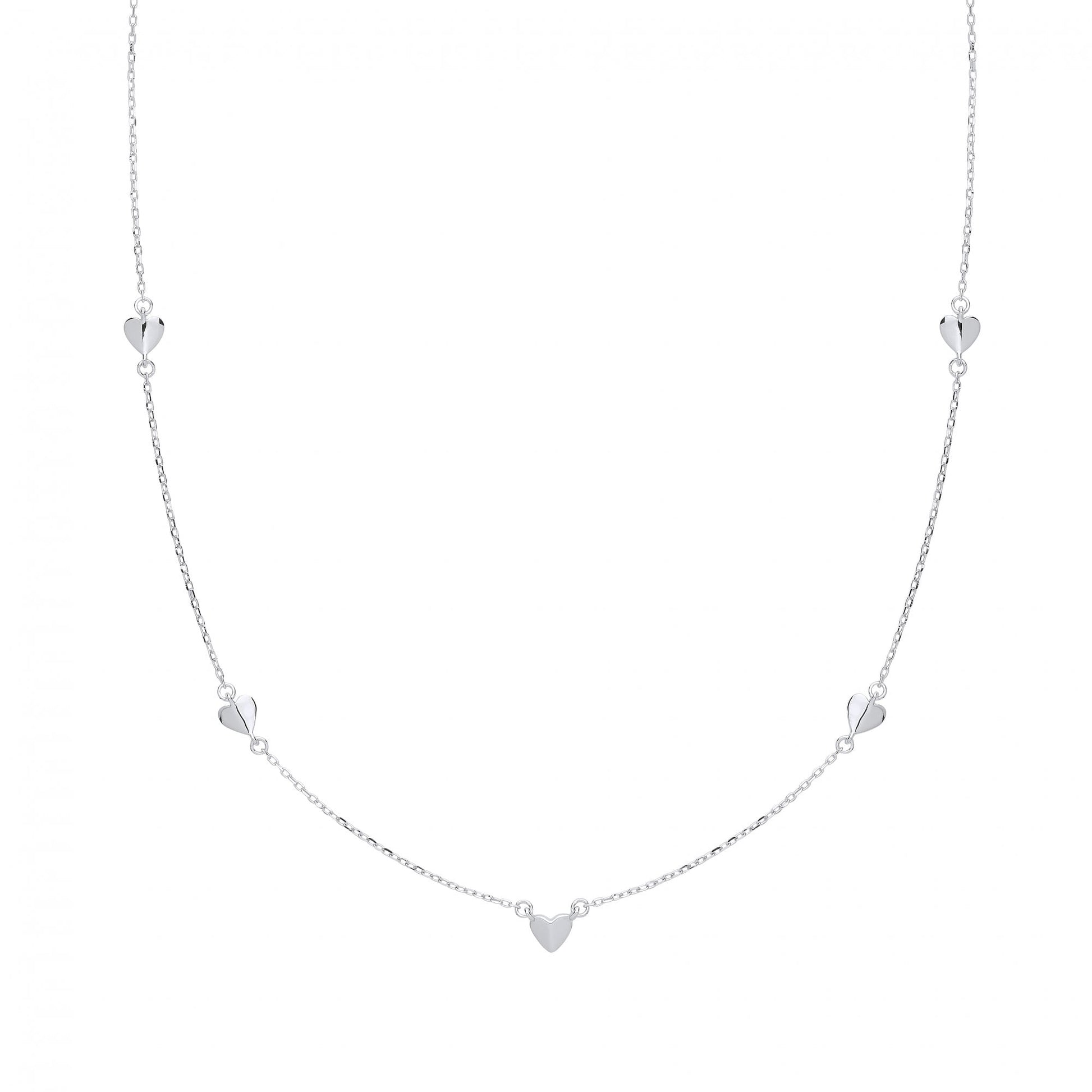 Silver Fancy Hearts Necklace