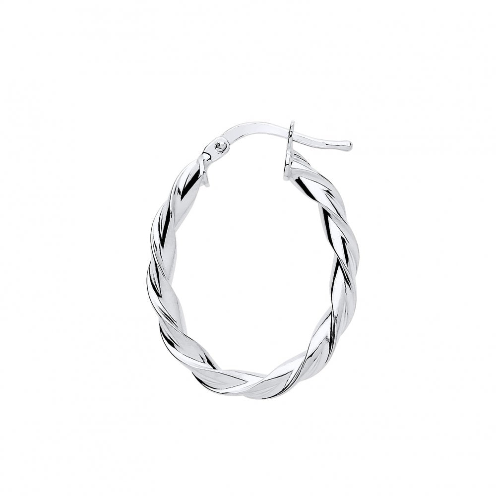 925 Sterling Silver Twist Hoop Earrings