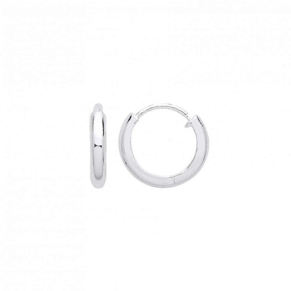 925 Sterling Silver Huggie Hoop Hinged 10mm Sleeper Earrings