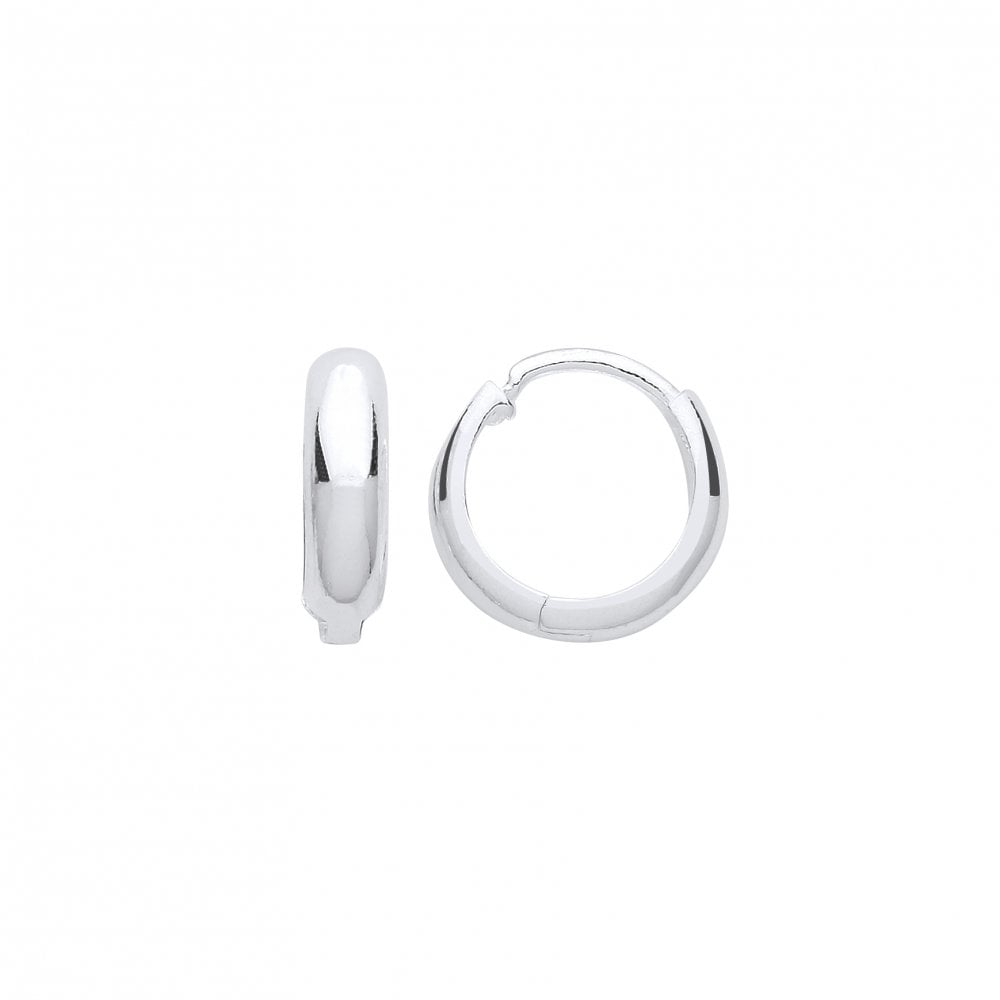 925 Sterling Silver Huggie Hoop Hinged 10mm Sleeper Earrings