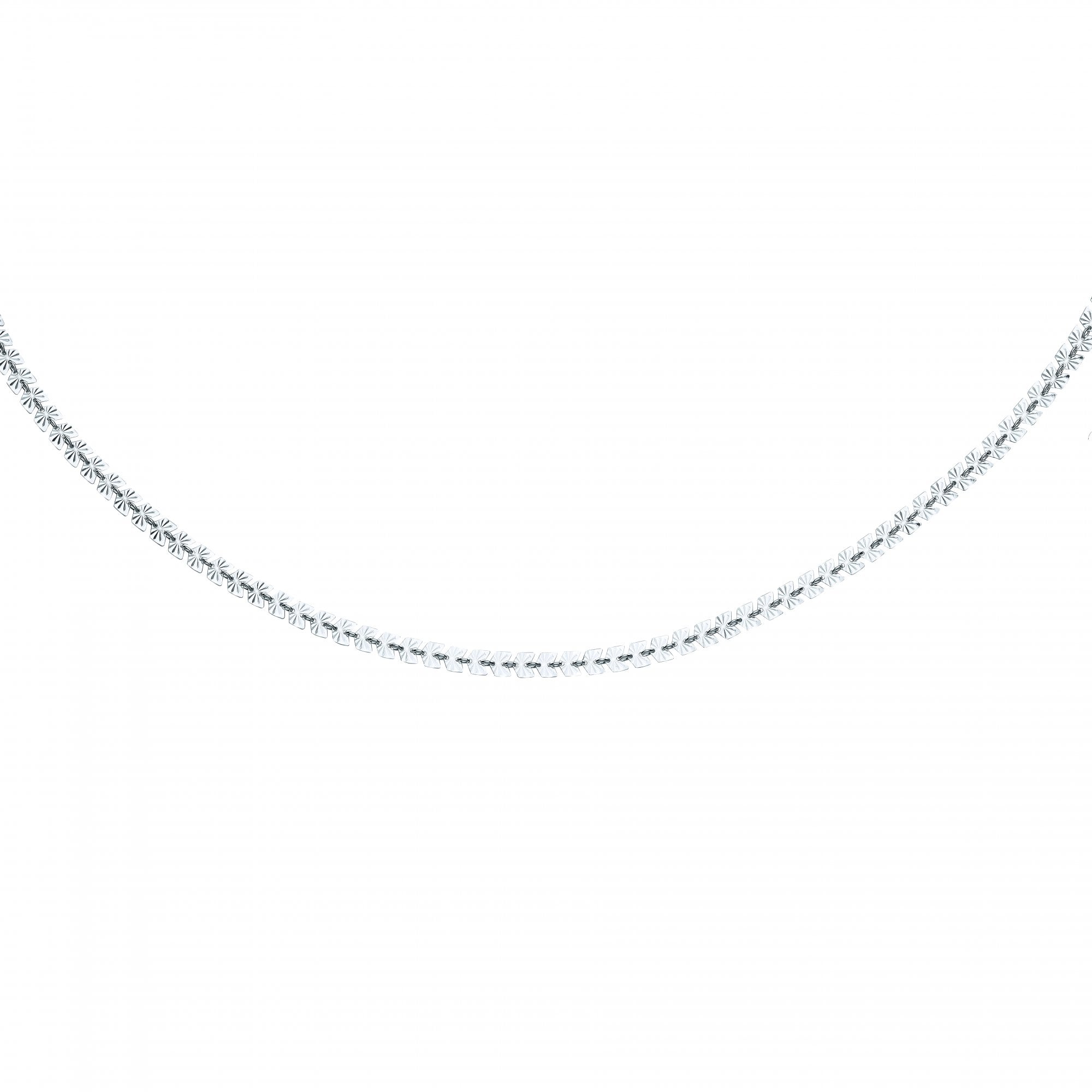 Silver Fancy Diamond Cut 18" Necklace