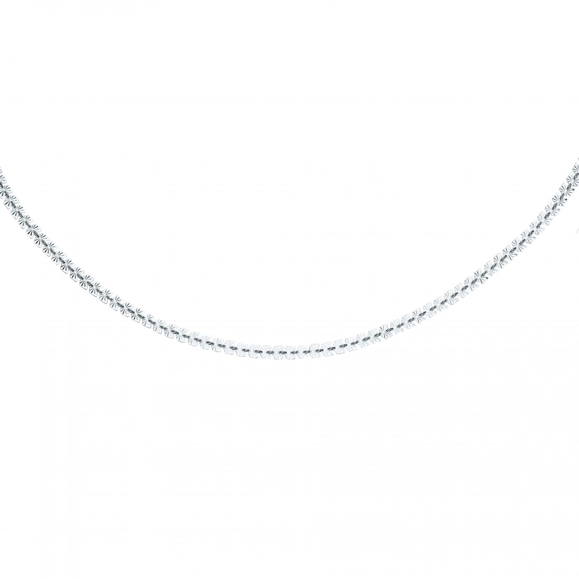 Silver Fancy Diamond Cut 18" Necklace