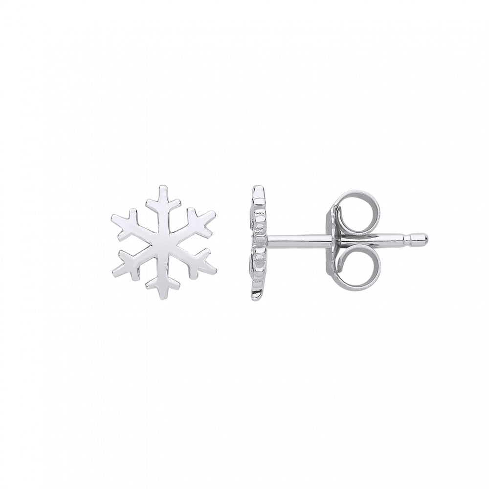 925 Sterling Silver Snowflake Stud Earrings