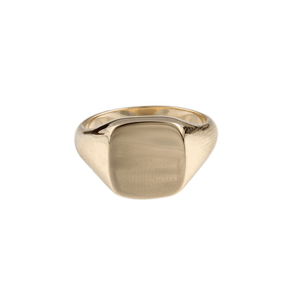 9ct Yellow Gold Cushion Shape Signet Ring