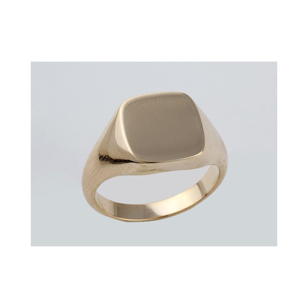 9ct Yellow Gold Cushion Shape Signet Ring