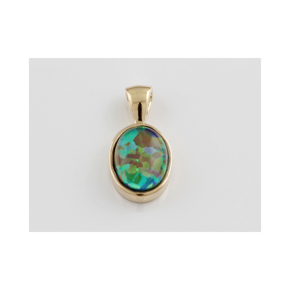 Gold opal triplet pendant