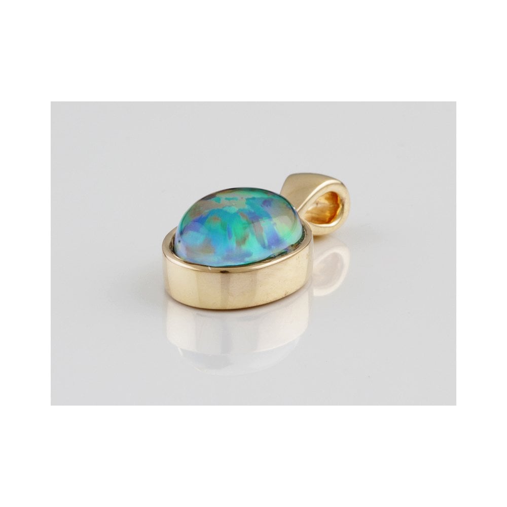 Gold opal triplet pendant