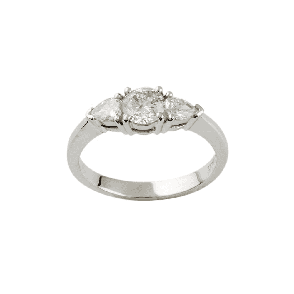 Platinum Diamond Three Stone Ring  0.80ct