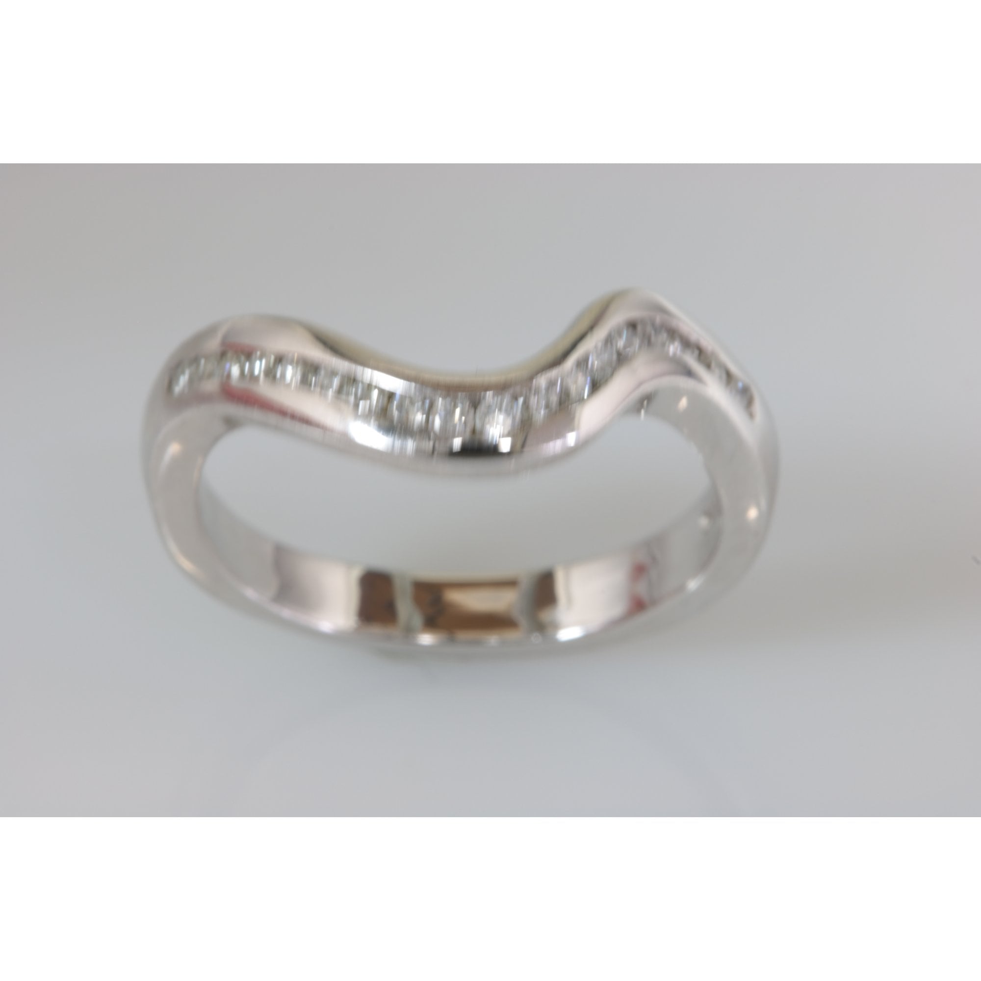 9ct White Gold Channel Set Shape Diamond Half Eternity Ring 0.19ct