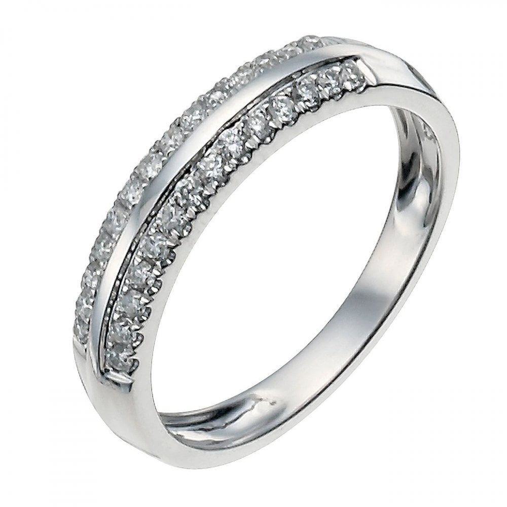 18ct white gold diamond set wedding ring