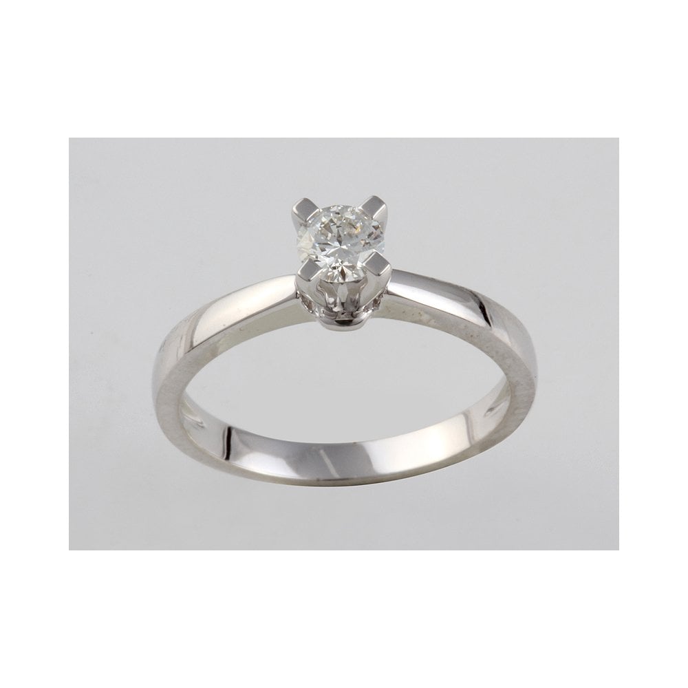 18ct White gold Diamond Solitaire Ring 0.32ct