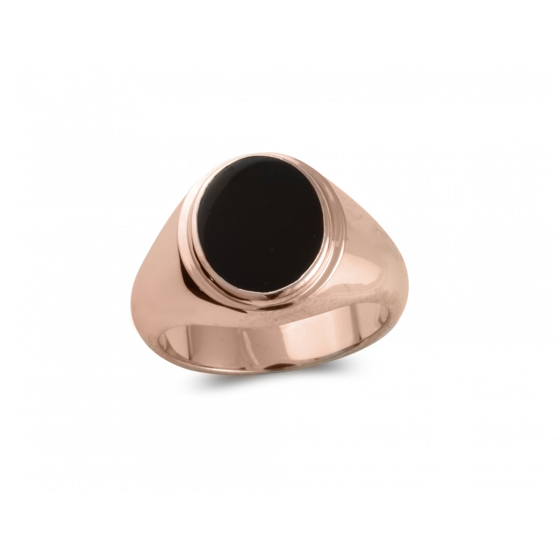 9ct Rose Gold Oval Onyx Signet Ring