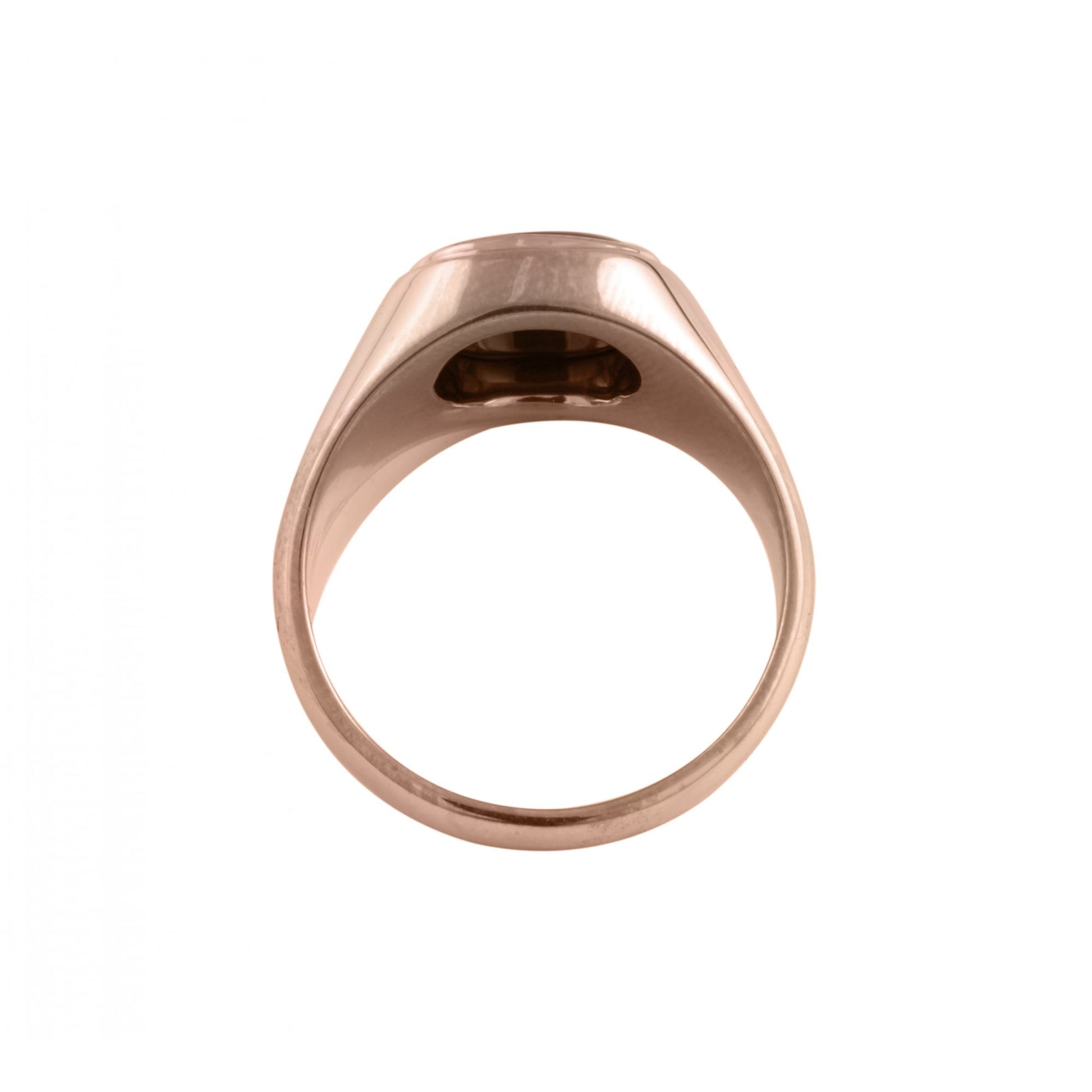 9ct Rose Gold Cushion Cut Onyx Signet Ring