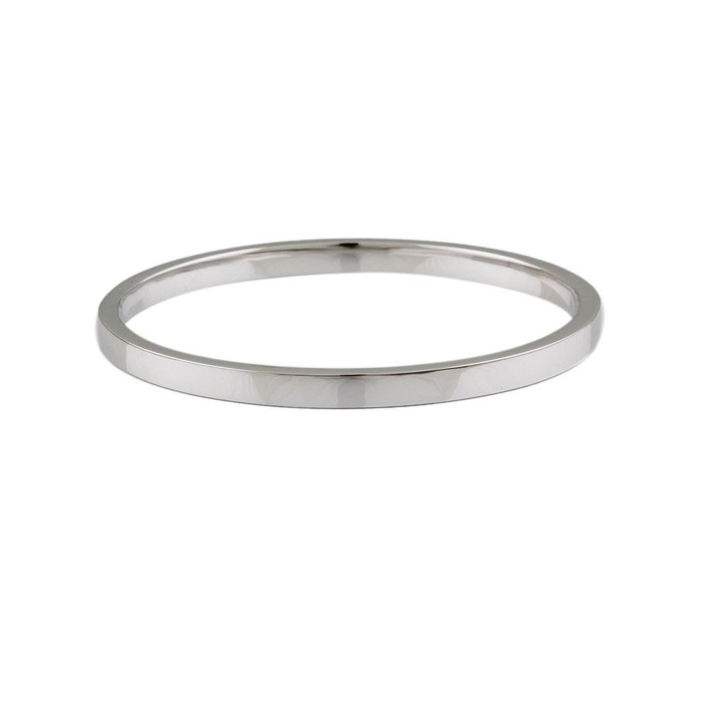 9ct White Gold Solid Slip On Bangle