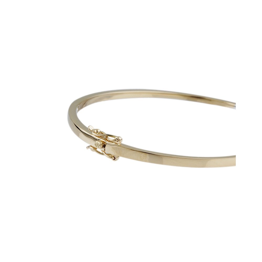 9ct Yellow And White Gold Hinged Diamond Set Contemporary Bangle 0.20ct