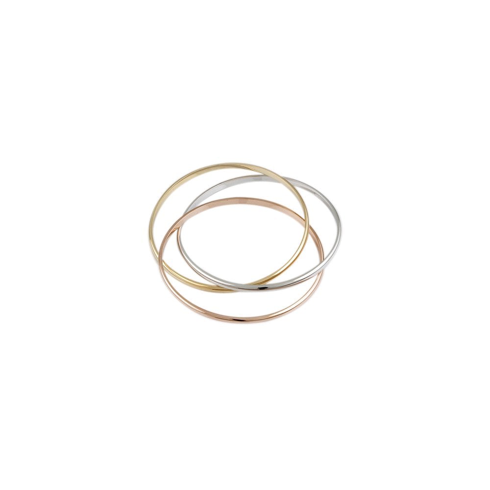 9ct Three Colour Gold Russian Slip On Bangle