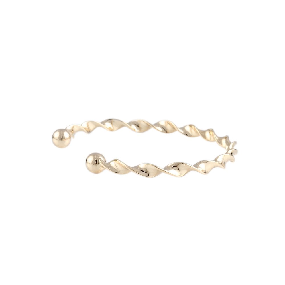 9ct Yellow Gold Twisted Ribbon Torque Bangle