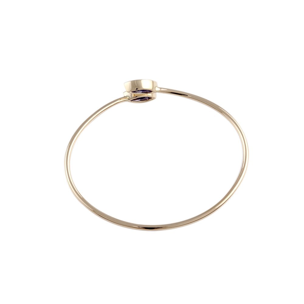 9ct Yellow Gold Tanzanite Torque Style Bangle 3.02ct