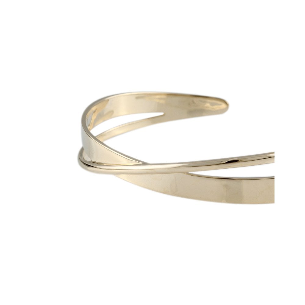 9ct Yellow Gold Crossover Open Bangle