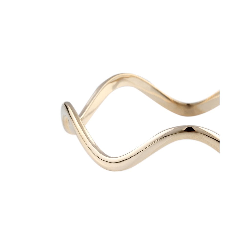 9ct Yellow Gold Solid Wave Slip On Bangle