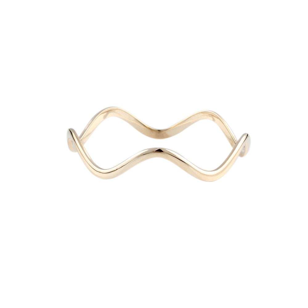 9ct Yellow Gold Solid Wave Slip On Bangle