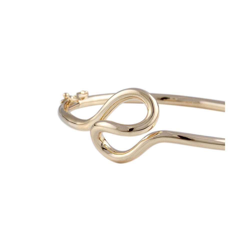 9ct Yellow Gold Knotted Fancy Hinged Bangle
