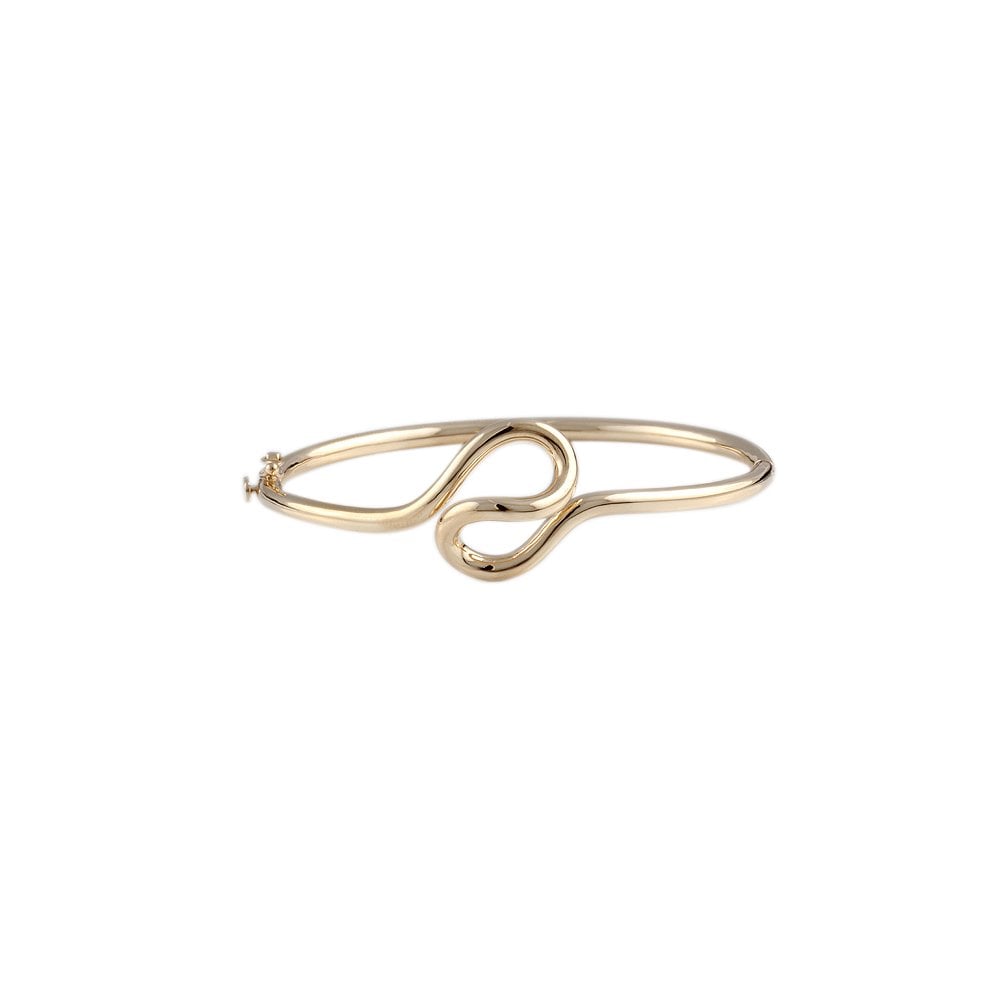 9ct Yellow Gold Knotted Fancy Hinged Bangle