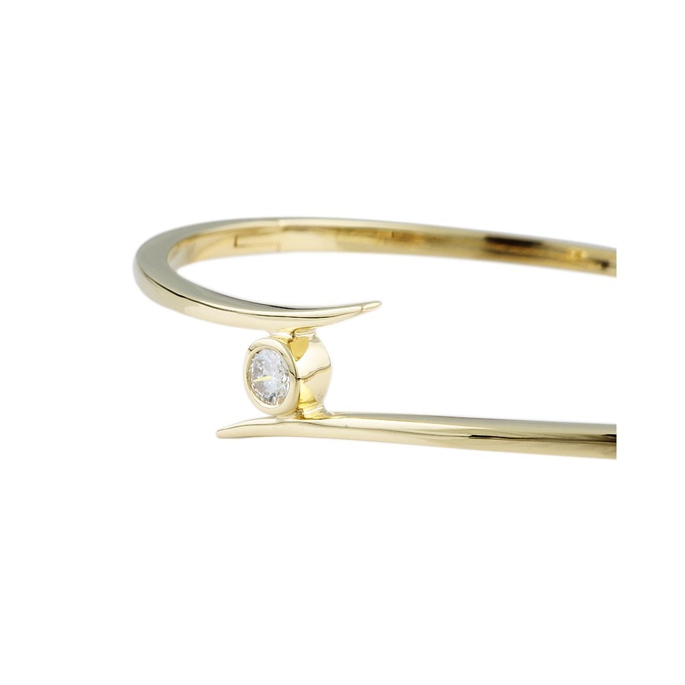 9ct Yellow Gold Hinged Diamond Bangle 0.25