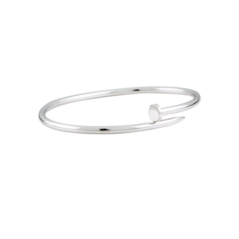 9ct White Gold Slip On Nail Bangle