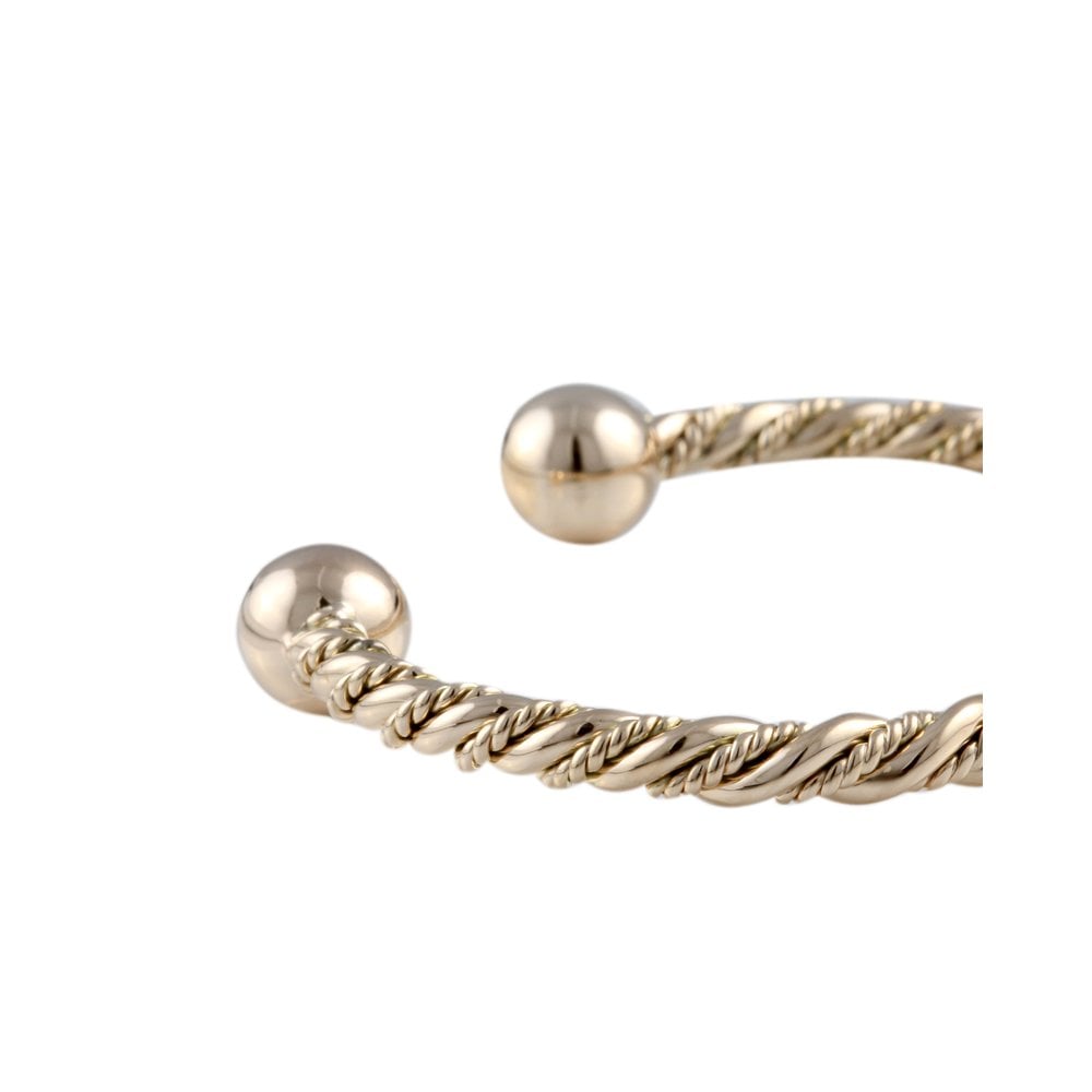 9ct Yellow Gold Twisted Rope Design Torque Bangle