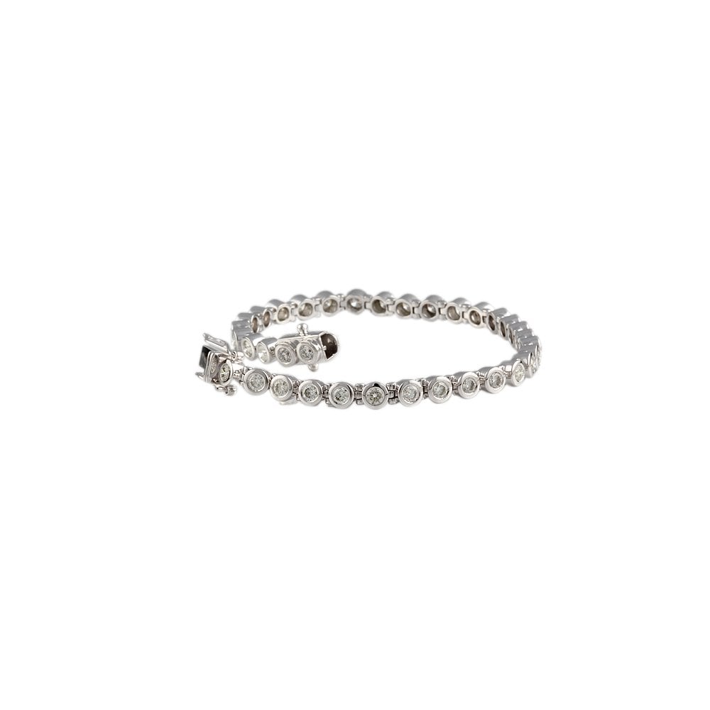 9ct White Gold Diamond Line Bracelet 3.58ct