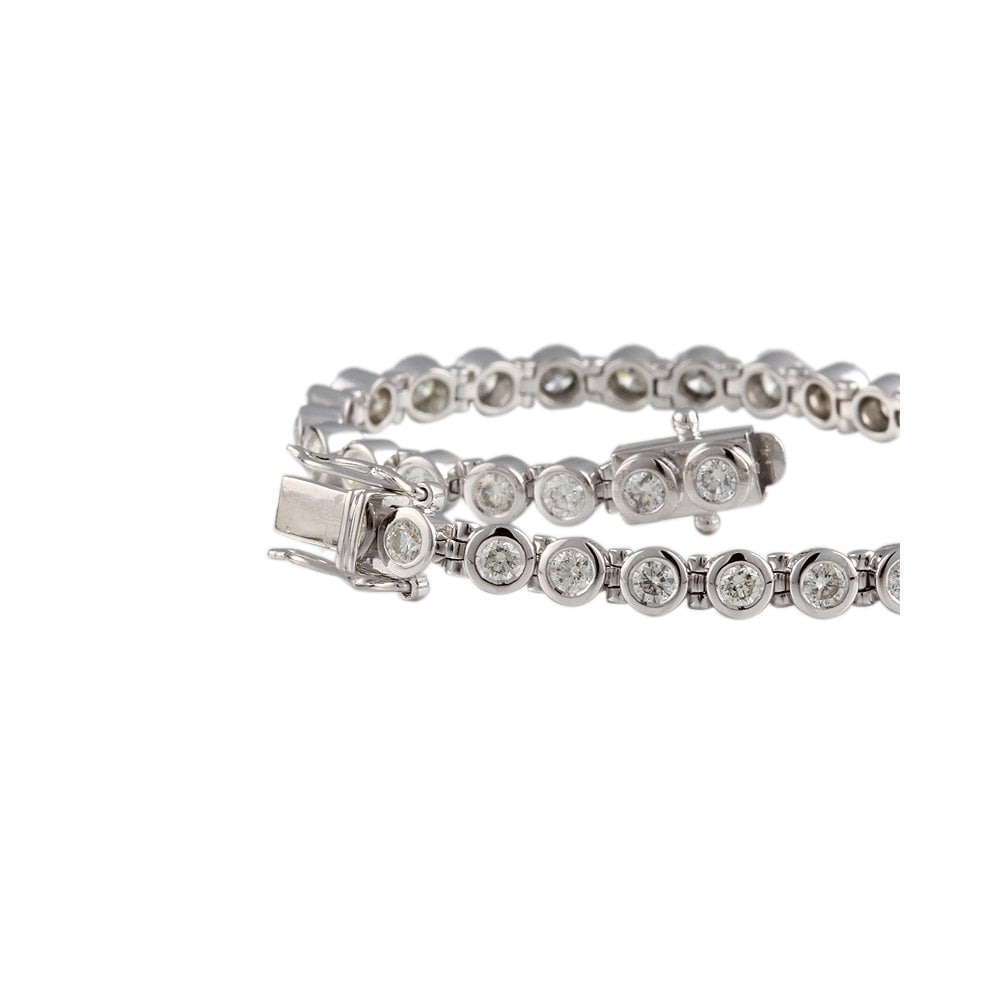 9ct White Gold Diamond Line Bracelet 3.58ct