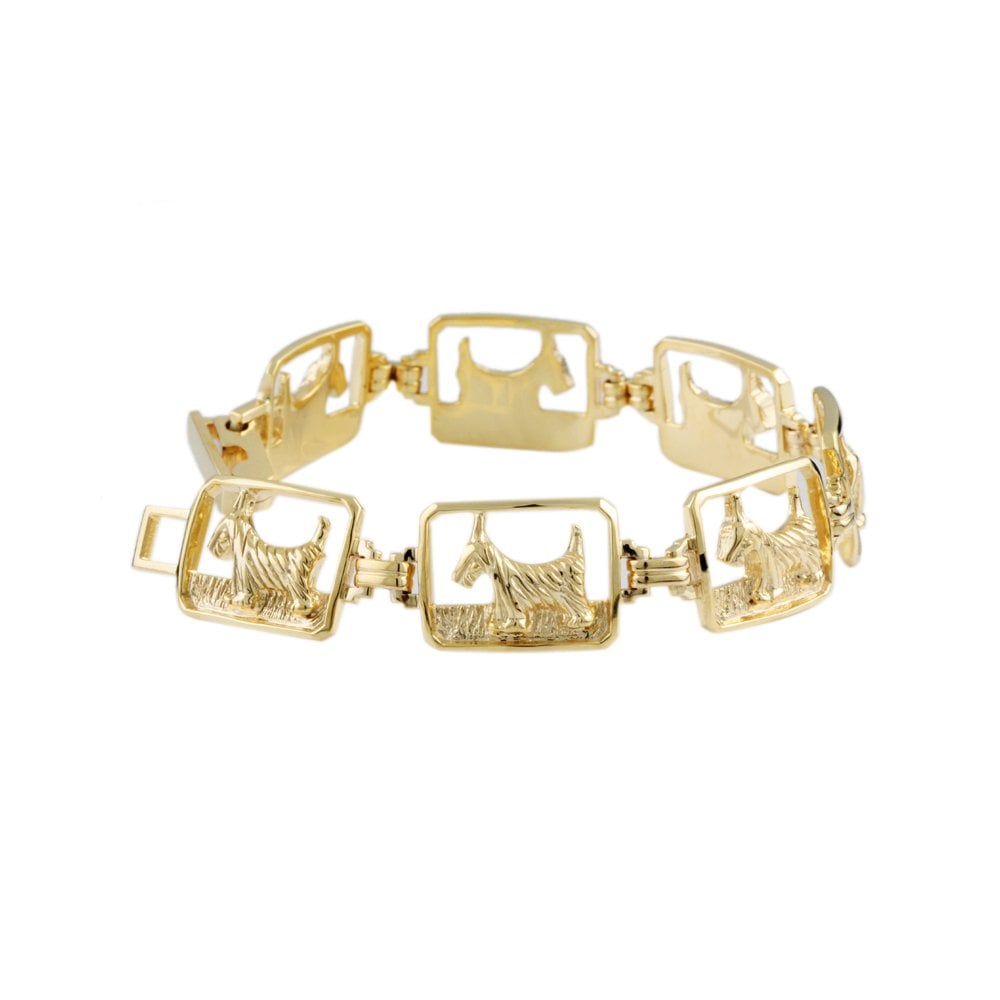 9ct Yellow Gold Scotty Dog Bracelet