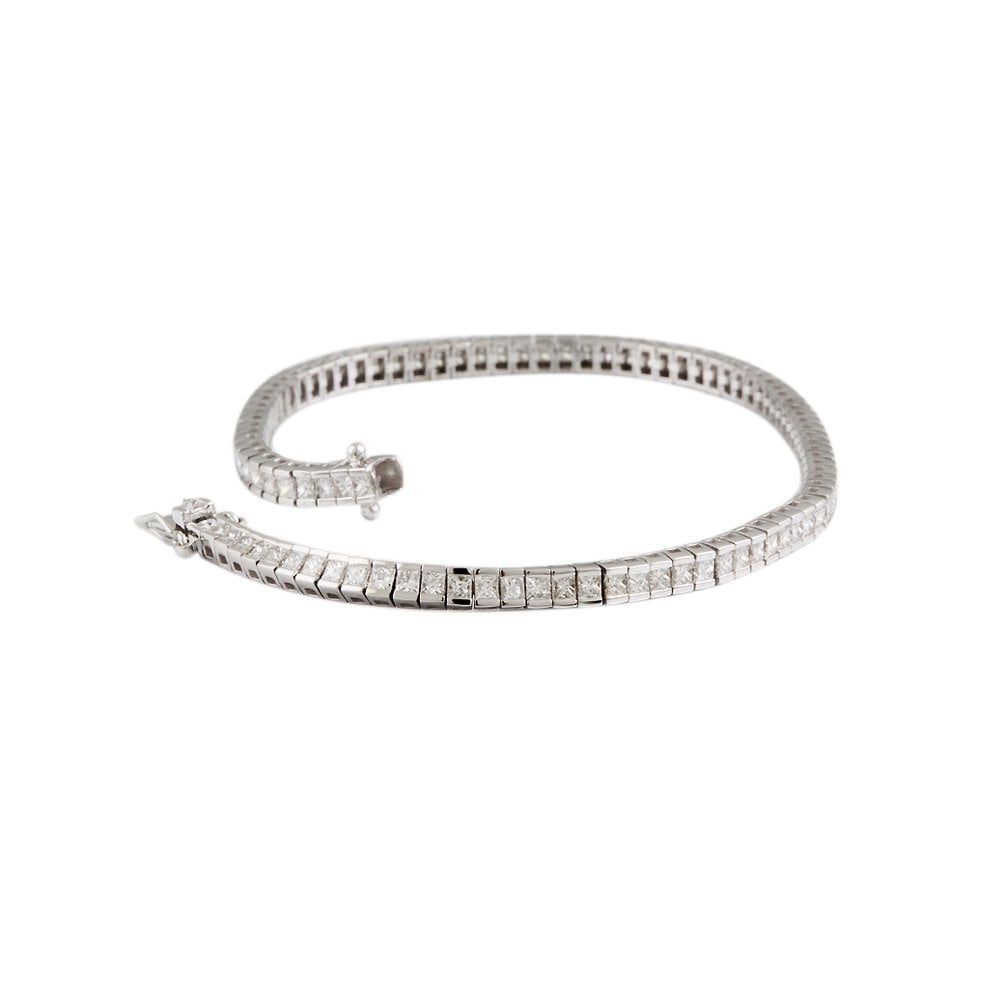9ct White Gold Diamond Line Bracelet 4.59ct