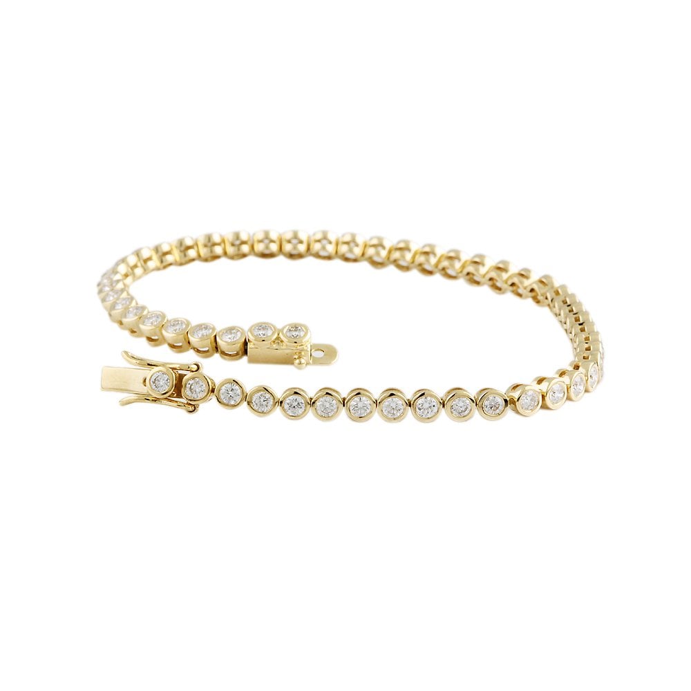 9ct Yellow Gold Diamond Tennis Bracelet 2.13ct