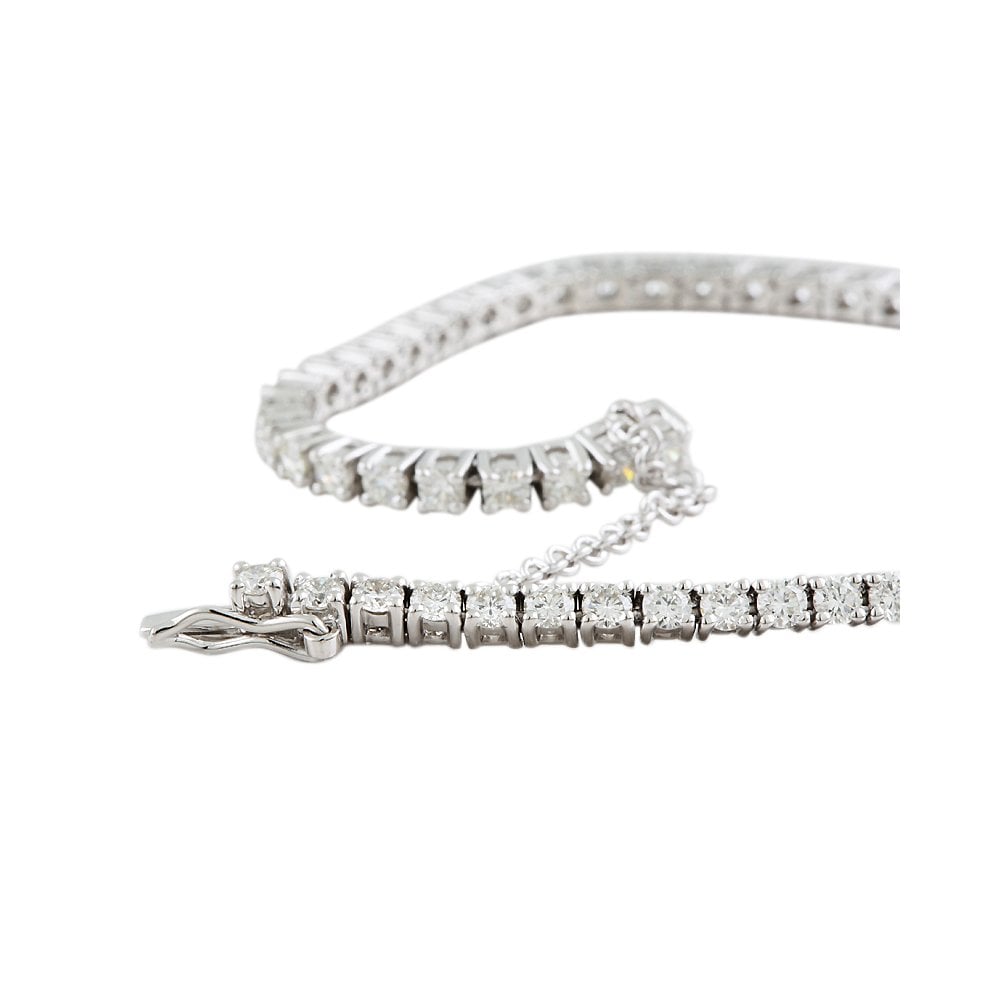9ct White Gold Diamond Tennis Bracelet 4.09ct