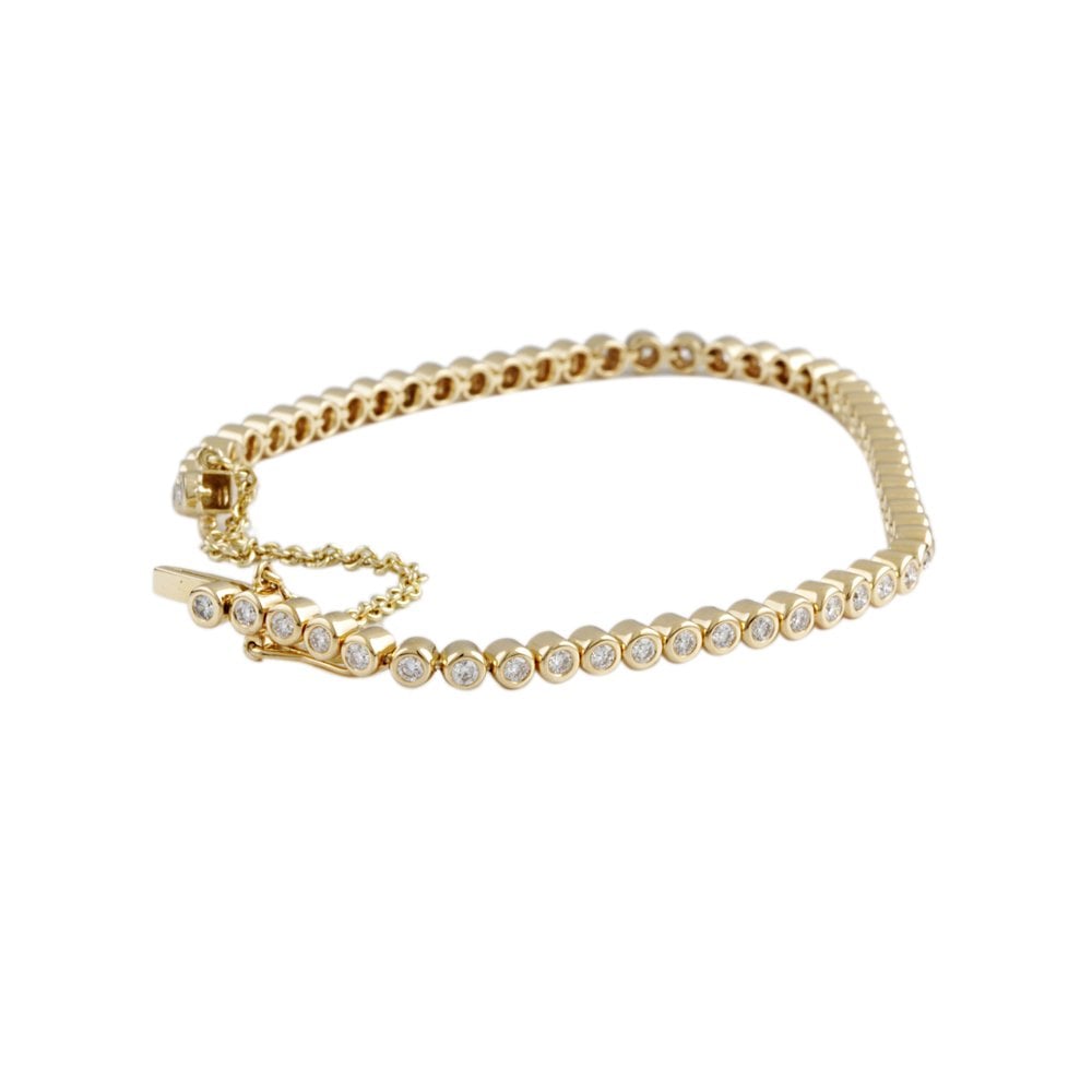 9ct Yellow Gold Diamond Line Bracelet 1.22ct